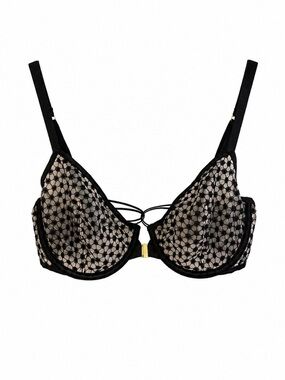 Victoria's Secret Unlined Demi Nude & Black Underwire Bra Strapy Back– 32DDD EUC